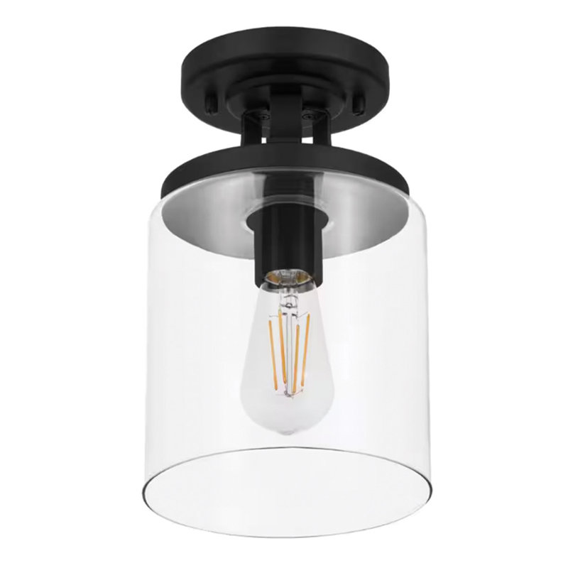 Melina 6.75'' Wide 1-Light Flush Mount - Matte Black
