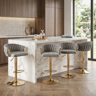 Christal Swivel Upholstered Adjustable Height Counter Stool