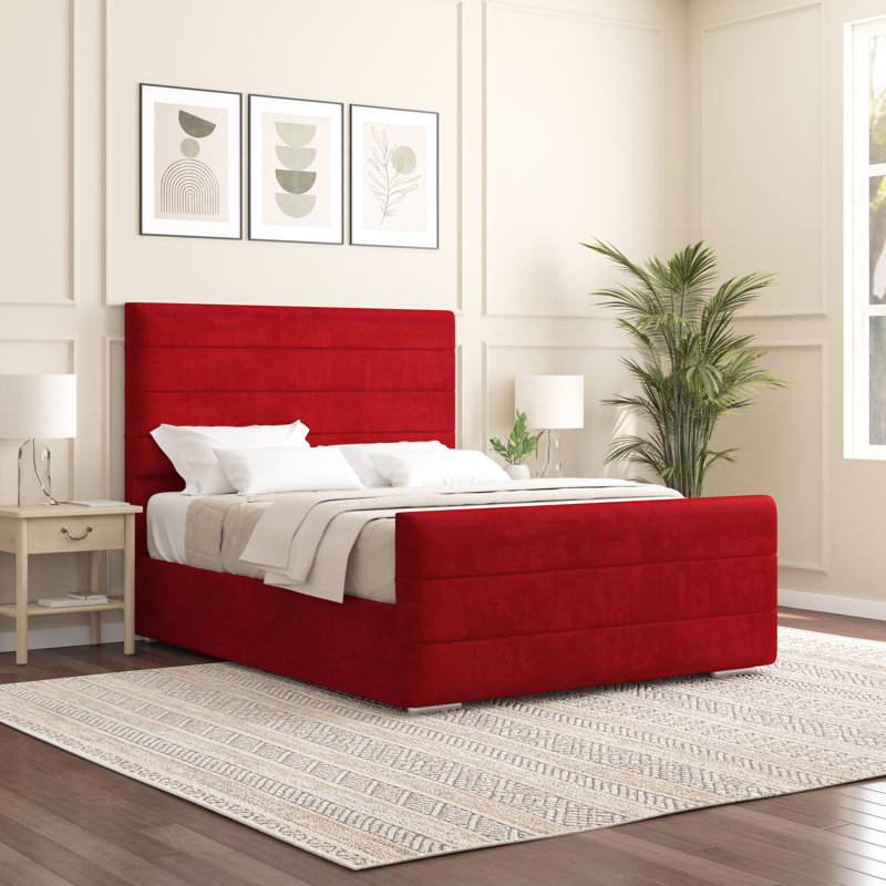 Boggs Upholstered Bed, Double (4'6), Red
