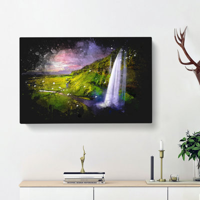Seljalandsfoss Waterfall Iceland - Wrapped Canvas