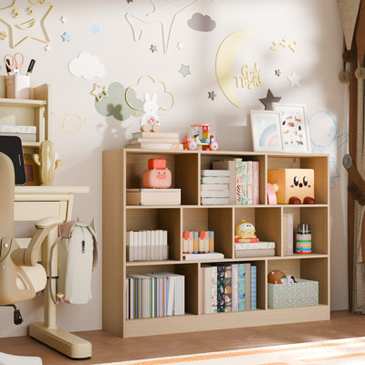 Presly 3  Tier Cube Bookcase Modern Bookshelf with 10 Cubes