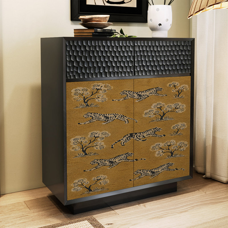 Armoire d'entrée en bois massif de style Mid-Century