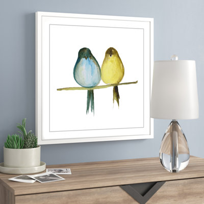 "Lovebirds" by Lindsay Megahed Watercolor Painting Print with Mounting Hardware 