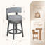 Tabouret de comptoir pivotant rembourré de 61 cm (24 po), pivotant à 360°, avec assise et dossier rembourrés, structure en bois massif, repose-pieds et garniture cloutée.-957258365-958391965-936388591