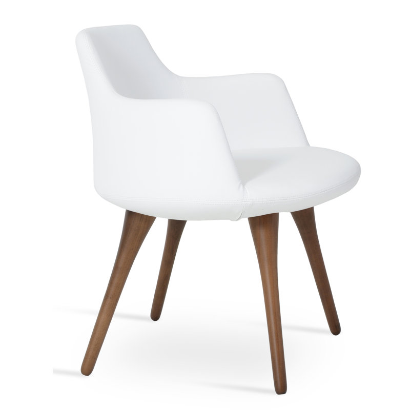 Chaise avec accoudoirs en bois Dervish, Blanc