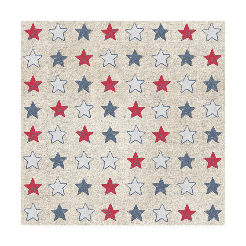 Reproduction d’art graphique sur toile tendue « Patriotic Dark pattern IIA » par Beth Grove, H 18 po x l 18 po x p 2 po