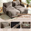 Canapé modulaire en chenille 70,8 po avec coussin et repose-pieds mobile-130916051