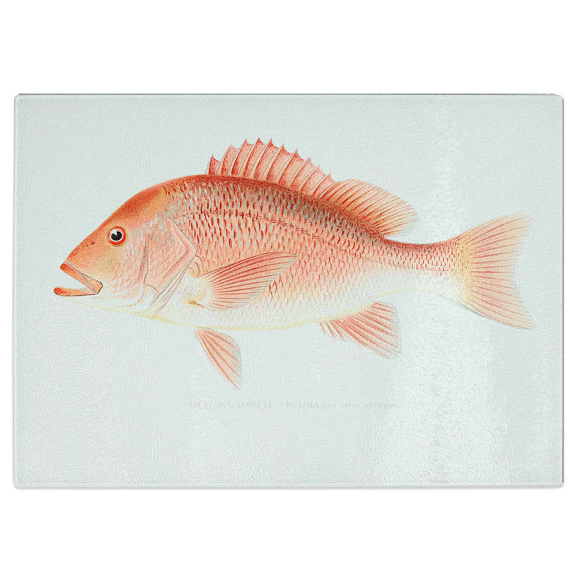 Tempered Glass Snapper by Sherman F. Denton Chopping Board, 39 cm W x 28.5 cm L