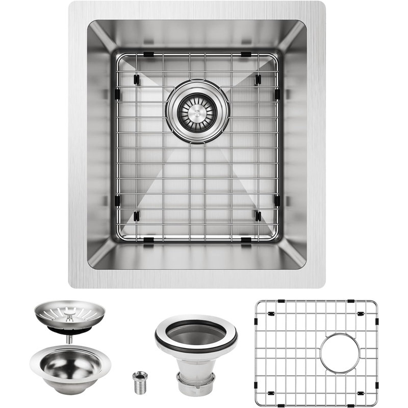 ForKitchen 17'' L Undermount Single Bowl Stainless Steel Kitchen Sink