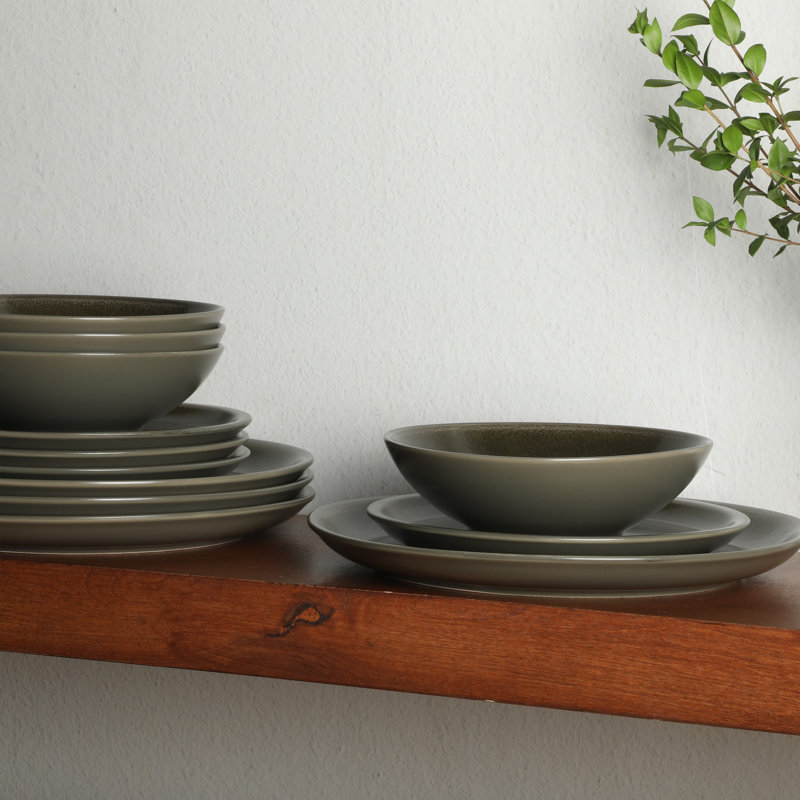 Service de vaisselle Gibson Elite 12 pièces (service pour 4) assiettes et bols Lakecrest