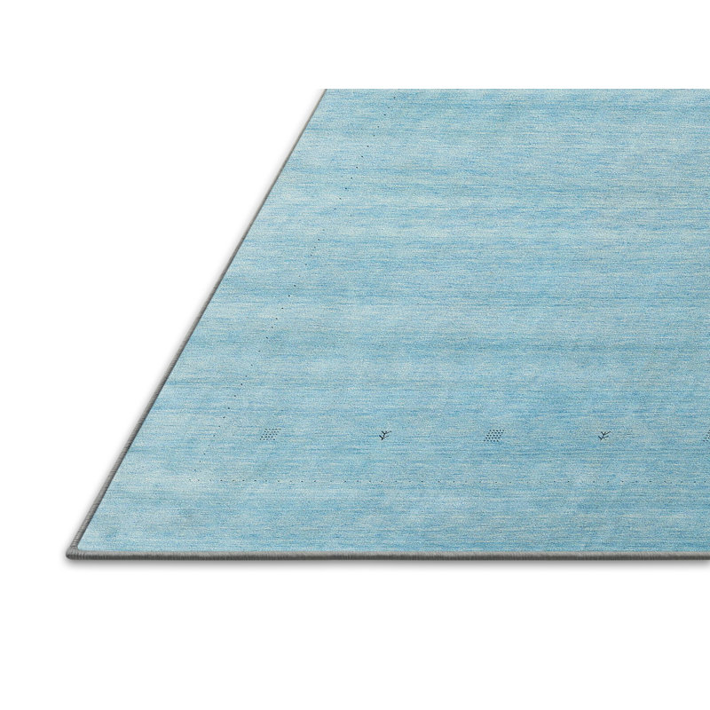 Tapis de zone bleu contemporain, Rectangle 8 pi x 12 pi
