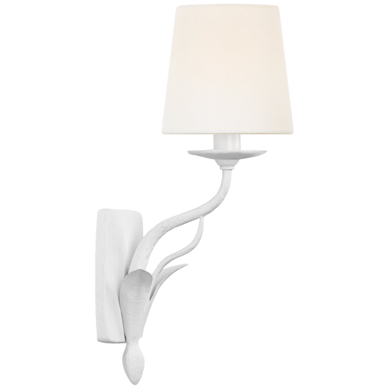 Amalfi 15" Sconce in Plaster White with Linen Shade