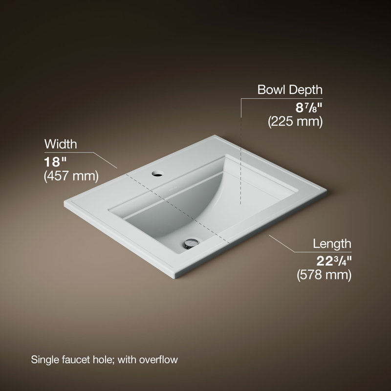 Memoirs® Stately Drop-in Bathroom Sink, Ice Gray, Single Hole