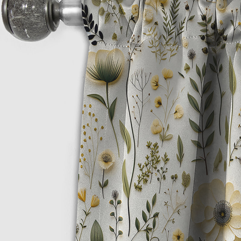 Motif bohème Botanical Neutrals IV - rideau boho - rideau occultant abstrait - 1 panneau, L 52 po x L 120 po