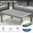 43" X 24" All-Weather Metal Outdoor Coffee Table With Wood-Look Top And Gray Frame-2013961680