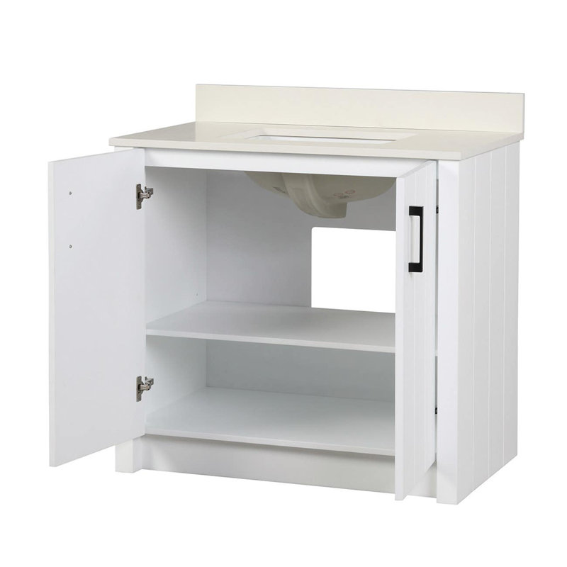 36'' Single Bathroom Vanity with Top, White