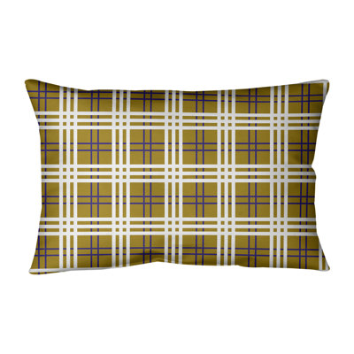 Plaid Leather/Suede Reversible Throw Pillow