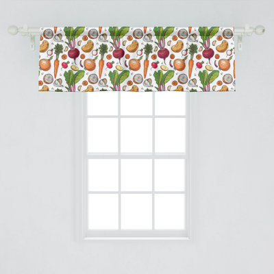 Ambesonne Vegetables Valance Pack of 2 Sketchy Painted Foods Multicolor