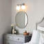 Éclairage pour meuble-lavabo à 2 lumières avec miroir en forme de verre-96232709