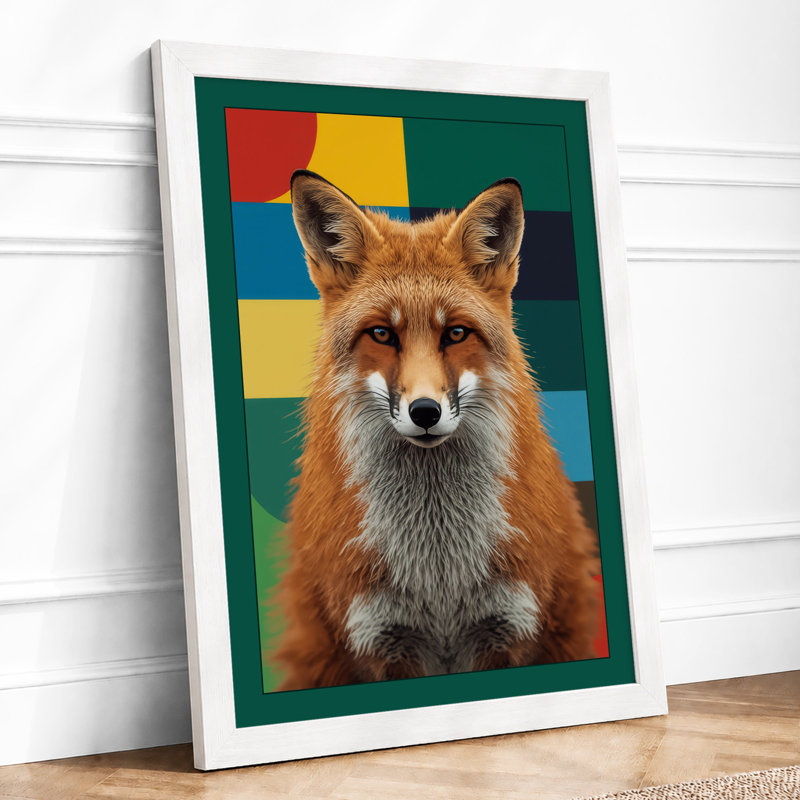 Fox Modern - Framed Print, A4 - 29.7 x 21.0 cm, White