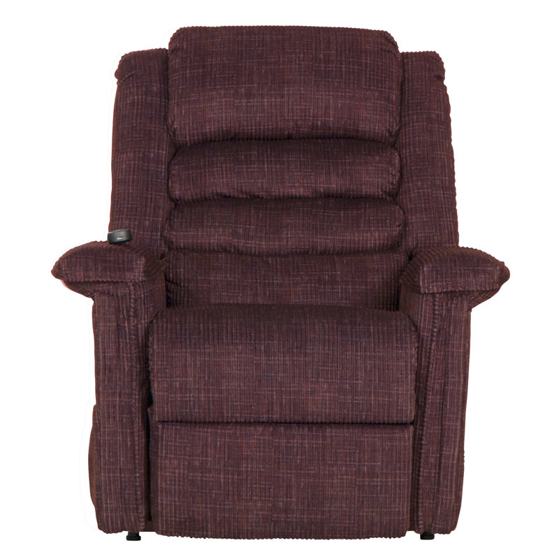 Soother Power Lift Assist Upholstered Recliner, Red Polyester