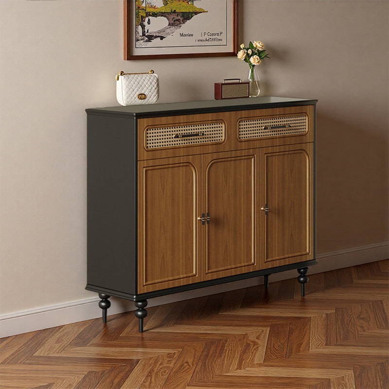 Armoire de rangement pour chaussures, Brun / Noir