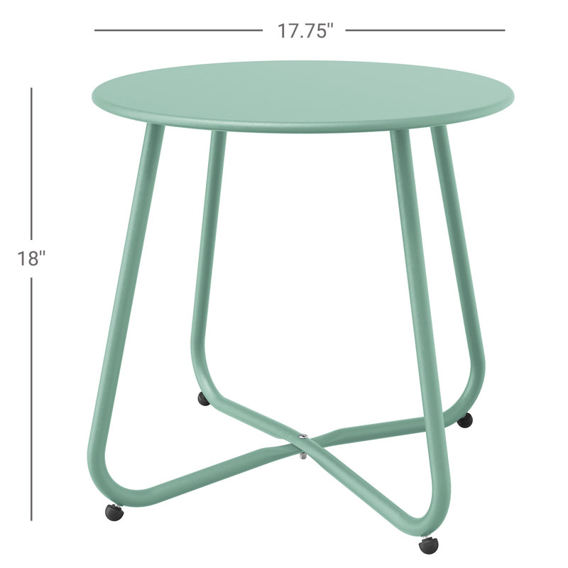 Table d'appoint en acier Ebern Designs, Vert menthe