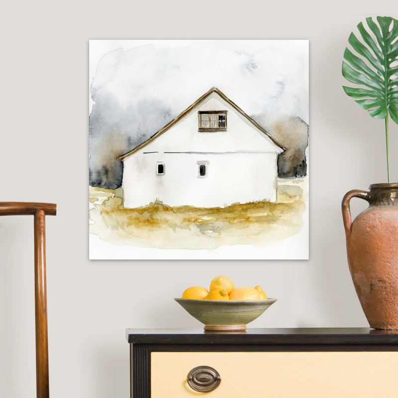 Reproduction d’art sur toile, "Barn Watercolor I" par Victoria Barnes, Toile tendue, H 24 po x l 24 po x P 1,25 po
