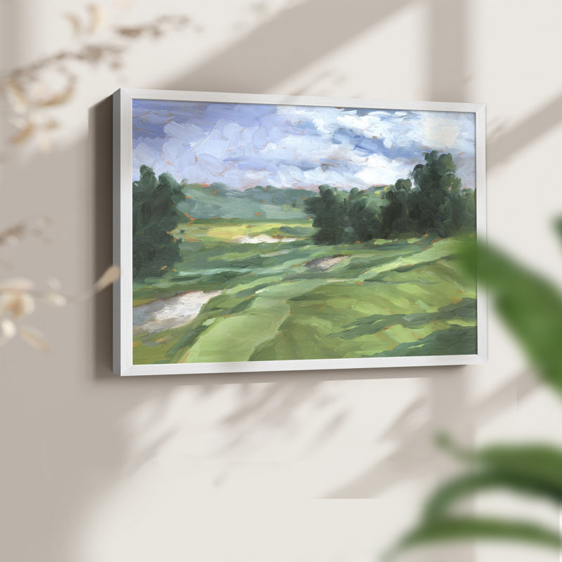 Étude de terrain de golf IV - Reproduction encadrée - Restickable, H 16 po x l 20 po, Blanc