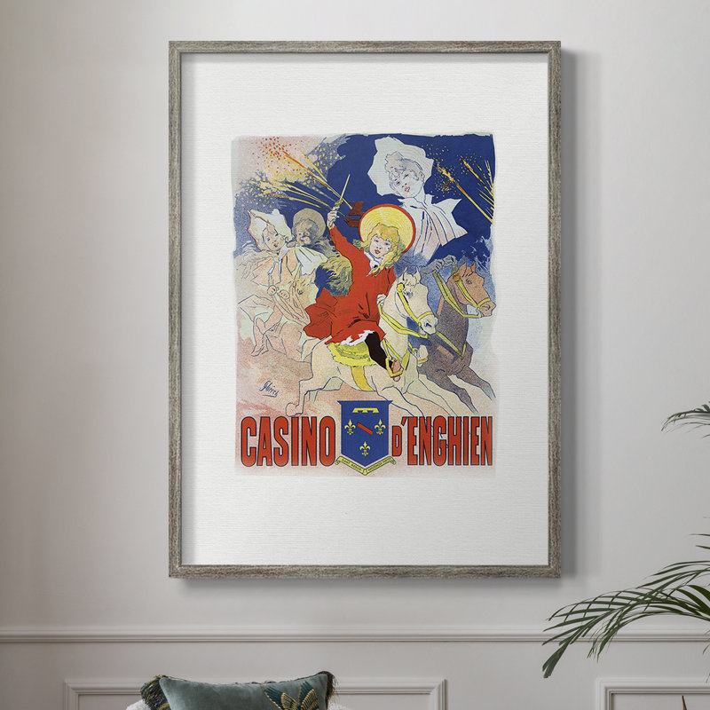 «Casino D'Enghien», reproduction encadrée - bois massif 49746, H 30 po x l 24 po