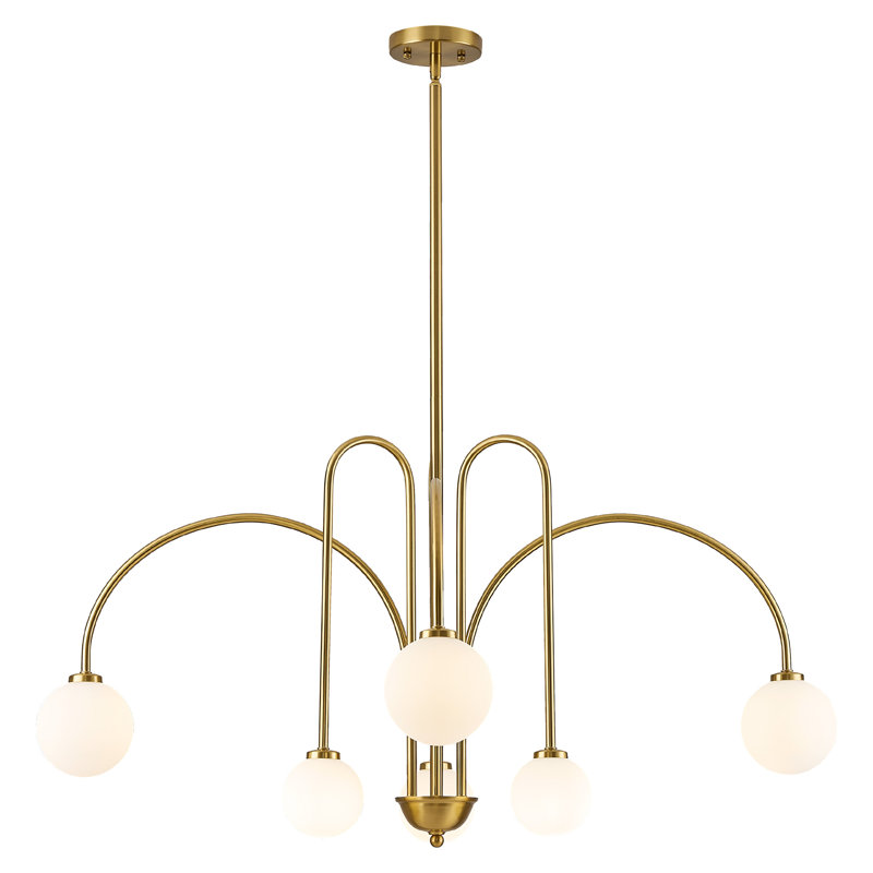 Bradrick 6-Light Dimmable Frosted Glass Sputnik Sphere Chandelier