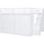 Lit mezzanine double en blanc avec rangement polyvalent - garde-robes, armoires, tiroirs pour une polyvalence de garde-robe intégrée