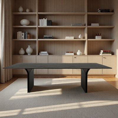 Bureau rectangulaire minimaliste en bois massif pour la maison US