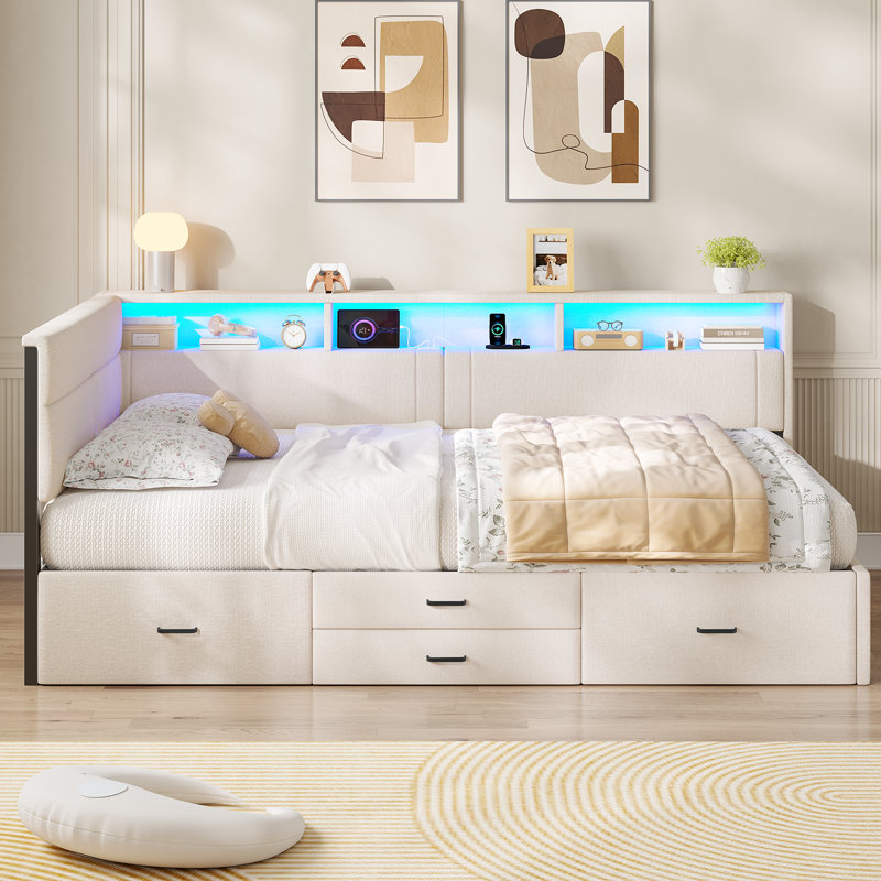 Drawers Daybed, Double (4'6), Beige