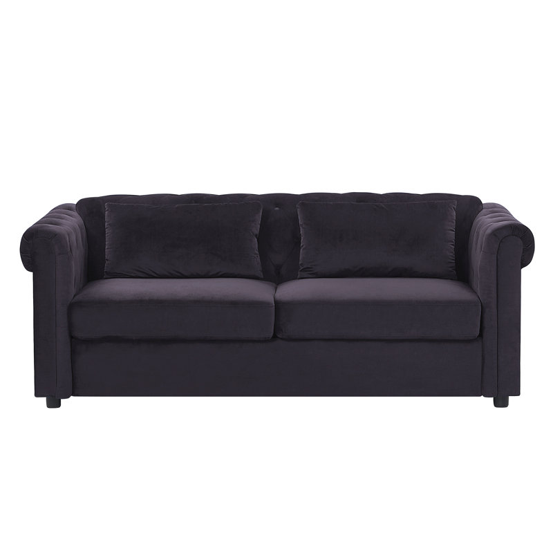 Mosher Velvet Sofa Bed, Black