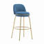 Tabouret de bar rembourré en métal, structure à finition dorée-799575911