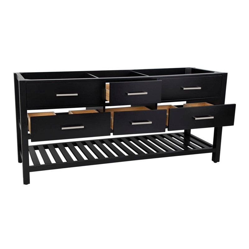 Mckinely 72'' Double Bathroom Vanity with Marble Top