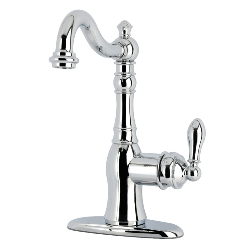 Kingston Brass American Classic Single-Handle Deck Mount Faucet, Polished Chrome, Without Spray