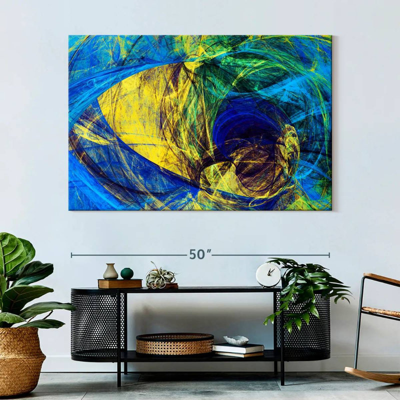 Avery Blue Abstract Tunnels, 34" H x 51" W