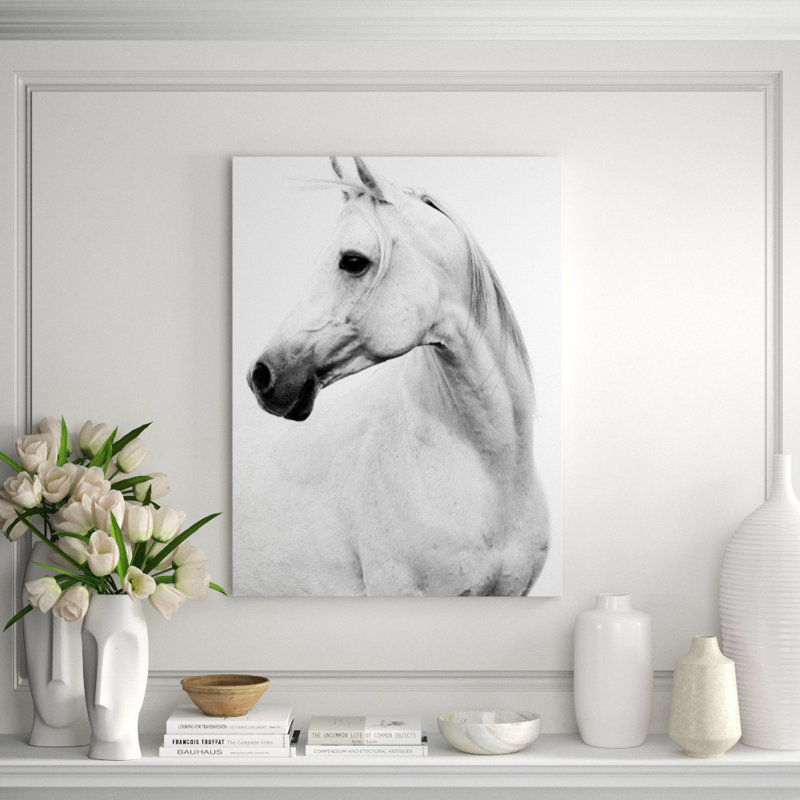 Le Cheval Blanc III Print by Sofia Fox, Glass Coat, 53" H x 40" W x 1.5" D