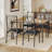 5 - Piece Dining Set, Vintage Dining Table With 4 Padded Seats-1174470842