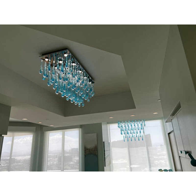 Lustre gradué à 8 lumières Adelinn, Bleu
