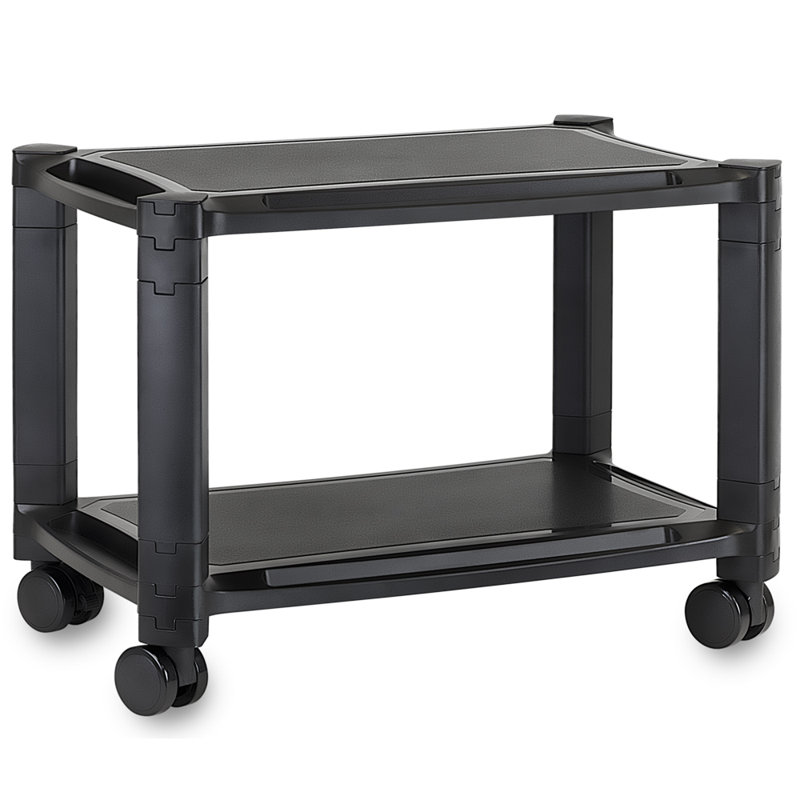 Black Adjustable Rolling Printer Stand with Storage Tray