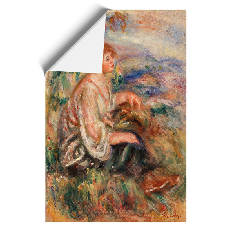 Woman in Tulle Blouse by Pierre Auguste Renoir - Frameless Print, 30cm H x 21cm W x 0.1cm D