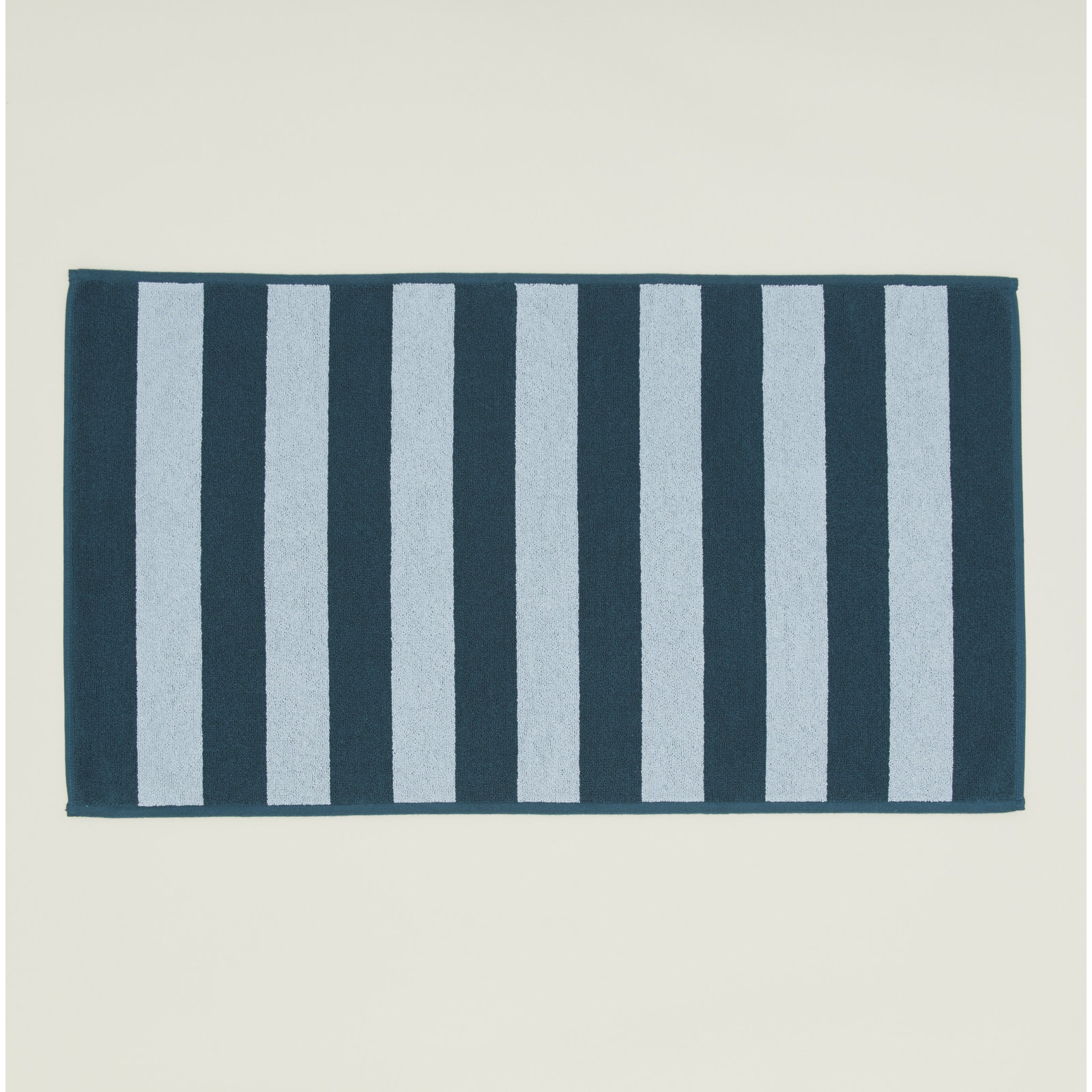 Simple Striped Cotton Bath Mat, Light Gray/Dark Gray