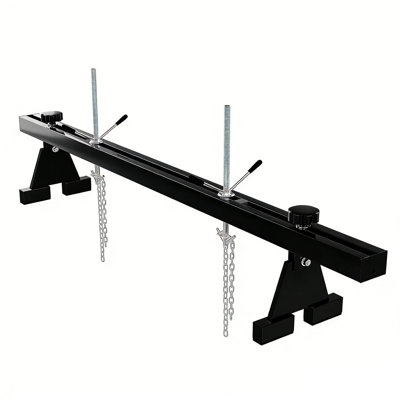 Palan à moteur de 1,2 litre (2645 lb) pliable robuste - Grue d'atelier hydraulique avec flèche inclinable télescopique, 6 roulettes pivotantes, poignée à levier et crochet de levage pour le garage, réparation automobile, noir