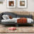 Upholstered Daybed with Headboard and Armrest, Support Legs-1213340167-1213340164