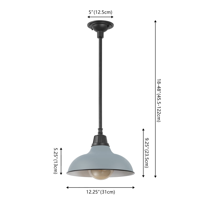 Mamani 1-Bulb 9.25" H Integrated LED Outdoor Pendant, Matte Silver Blue