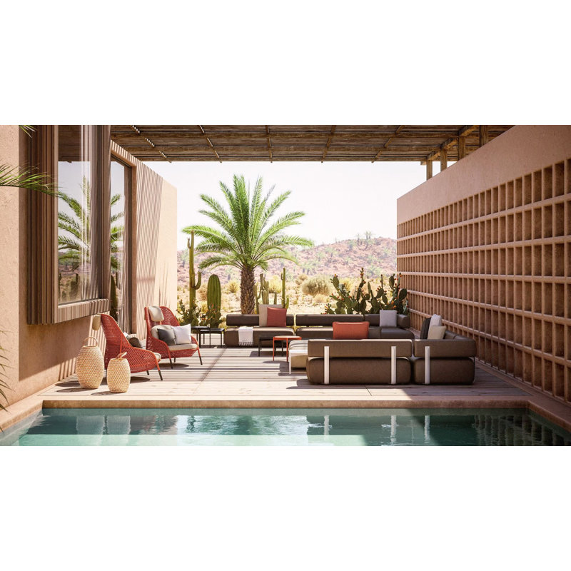 Ahnda Outdoor Lounge Chair, Natura Dark Gray, Elemental