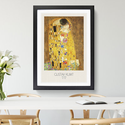 The Kiss No.1 with Border by Gustav Klimt - Framed Print